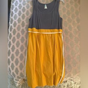 Maeve Charcoal and Mustard Dress